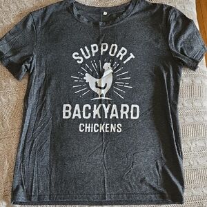 Support Backyard Chickens Graphic Tee - Dark Gray